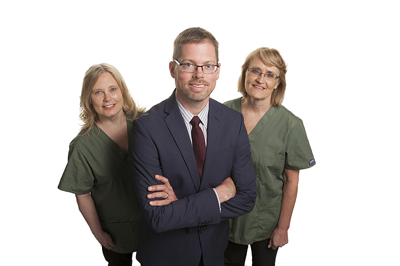 Grieves Chiropractic team one doctor three assistants Shawano Wisconsin